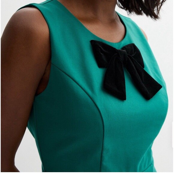 NEW Draper James Sleeveless Knot-Waist Midi Dress Black & Green Size XL Pockets - Picture 5 of 17